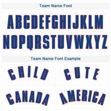 Load image into Gallery viewer, Custom White Royal Pinstripe Royal-Red Baseball Jersey