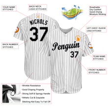 Load image into Gallery viewer, Custom White Black Pinstripe Black-Gray Baseball Jersey