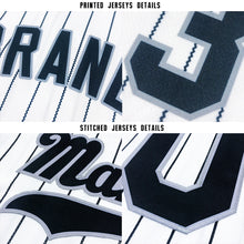 Load image into Gallery viewer, Custom White Black Pinstripe Black-Gray Baseball Jersey