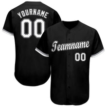 Load image into Gallery viewer, Custom Black White-Gray Baseball Jersey