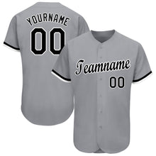 Load image into Gallery viewer, Custom Gray Black-White Baseball Jersey