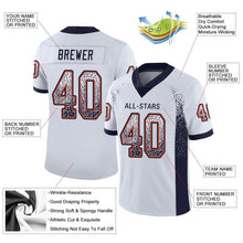 Load image into Gallery viewer, Custom White Navy-Orange Drift Fashion Football Jersey