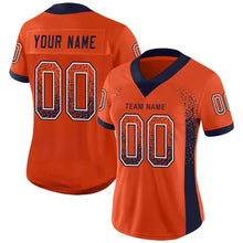 Load image into Gallery viewer, Custom Orange Navy-White Drift Fashion Football Jersey