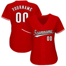 Load image into Gallery viewer, Custom Red White-Black Baseball Jersey