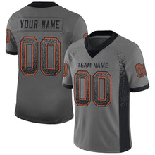 Load image into Gallery viewer, Custom Gray Black-Orange Drift Fashion Football Jersey