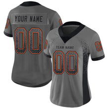 Load image into Gallery viewer, Custom Gray Black-Orange Drift Fashion Football Jersey