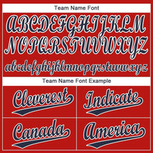 Load image into Gallery viewer, Custom Red Navy-White Baseball Jersey