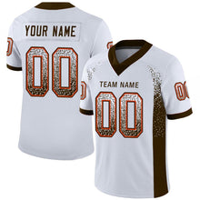 Load image into Gallery viewer, Custom White Brown-Orange Drift Fashion Football Jersey