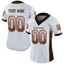 Load image into Gallery viewer, Custom White Brown-Orange Drift Fashion Football Jersey