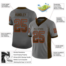 Load image into Gallery viewer, Custom Gray Brown-Orange Drift Fashion Football Jersey