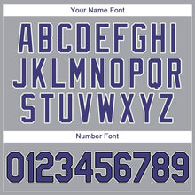 Load image into Gallery viewer, Custom Gray Purple-Black Baseball Jersey