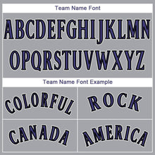 Load image into Gallery viewer, Custom Gray Purple-Black Baseball Jersey