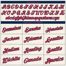 Load image into Gallery viewer, Custom Cream Red-Navy Authentic Baseball Jersey