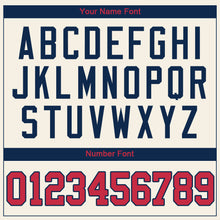 Load image into Gallery viewer, Custom Cream Red-Navy Authentic Baseball Jersey