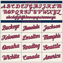 Load image into Gallery viewer, Custom Cream Red-Navy Authentic Baseball Jersey