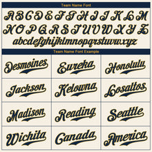 Load image into Gallery viewer, Custom Cream Navy-Gold Authentic Baseball Jersey