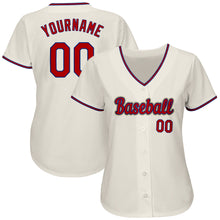 Load image into Gallery viewer, Custom Cream Red-Royal Authentic Baseball Jersey