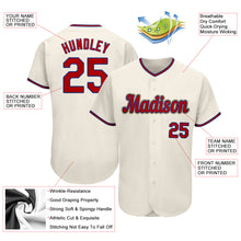 Load image into Gallery viewer, Custom Cream Red-Royal Authentic Baseball Jersey