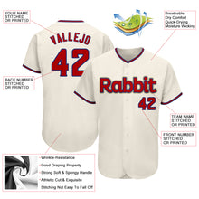 Load image into Gallery viewer, Custom Cream Red-Royal Authentic Baseball Jersey