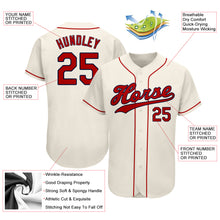 Load image into Gallery viewer, Custom Cream Red-Navy Authentic Baseball Jersey