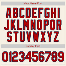 Load image into Gallery viewer, Custom Cream Red-Navy Authentic Baseball Jersey