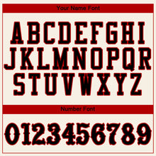 Load image into Gallery viewer, Custom Cream Black-Red Authentic Baseball Jersey