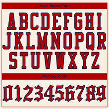 Load image into Gallery viewer, Custom Cream Red-Navy Authentic Baseball Jersey