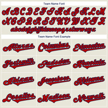 Load image into Gallery viewer, Custom Cream Red-Navy Authentic Throwback Rib-Knit Baseball Jersey Shirt