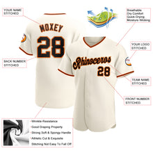 Load image into Gallery viewer, Custom Cream Black Orange-Old Gold Authentic Baseball Jersey
