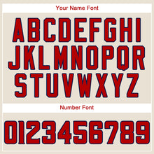 Load image into Gallery viewer, Custom Cream Red-Navy Authentic Baseball Jersey