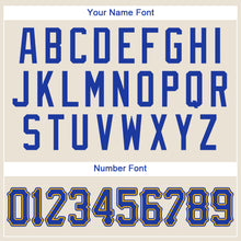 Load image into Gallery viewer, Custom Cream Royal-Gold Authentic Baseball Jersey