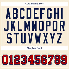 Load image into Gallery viewer, Custom Cream Red-Navy Authentic Baseball Jersey