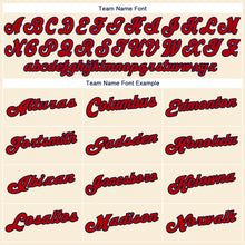 Load image into Gallery viewer, Custom Cream Red-Navy Authentic Baseball Jersey