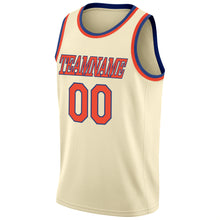 Load image into Gallery viewer, Custom Cream Orange-Royal Round Neck Rib-Knit Basketball Jersey