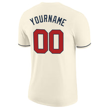 Load image into Gallery viewer, Custom Cream Red-Navy Performance T-Shirt