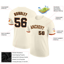 Load image into Gallery viewer, Custom Cream Black-Orange Performance T-Shirt