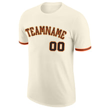 Load image into Gallery viewer, Custom Cream Black-Orange Performance T-Shirt