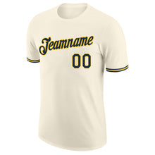 Load image into Gallery viewer, Custom Cream Navy-Gold Performance T-Shirt