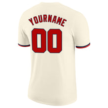 Load image into Gallery viewer, Custom Cream Red-Navy Performance T-Shirt