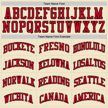 Load image into Gallery viewer, Custom Cream Red-Black Authentic Throwback Rib-Knit Baseball Jersey Shirt