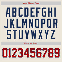 Load image into Gallery viewer, Custom Cream Red-Navy Authentic Baseball Jersey