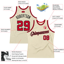 Load image into Gallery viewer, Custom Cream Red-Black Authentic Throwback Basketball Jersey