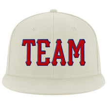 Load image into Gallery viewer, Custom Cream Red-Royal Stitched Adjustable Snapback Hat