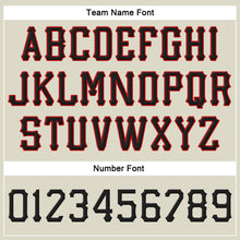 Load image into Gallery viewer, Custom Cream Black-Red Stitched Adjustable Snapback Hat