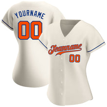 Load image into Gallery viewer, Custom Cream Orange-Royal Authentic Baseball Jersey
