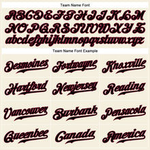 Load image into Gallery viewer, Custom Cream Black Pinstripe Crimson-Black Authentic Baseball Jersey