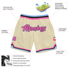 Load image into Gallery viewer, Custom Cream Pink-Light Blue Authentic Throwback Basketball Shorts