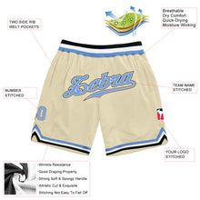 Load image into Gallery viewer, Custom Cream Light Blue-Black Authentic Throwback Basketball Shorts