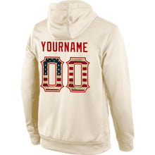 Load image into Gallery viewer, Custom Stitched Cream Vintage USA Flag-Red Sports Pullover Sweatshirt Hoodie