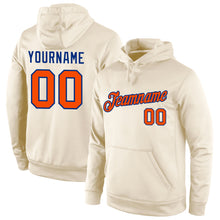 Load image into Gallery viewer, Custom Stitched Cream Orange-Royal Sports Pullover Sweatshirt Hoodie